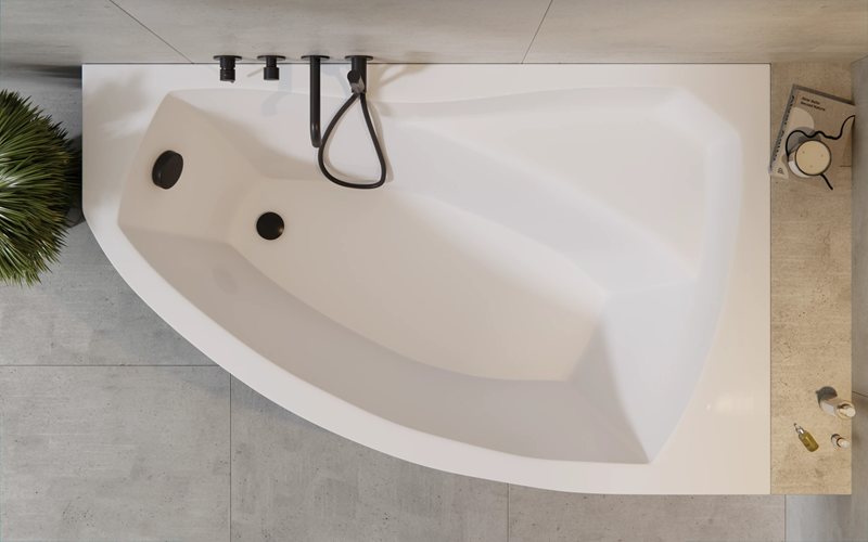 Wanna narożna 140 cm Prawa Rima Besco zdjęcie 3