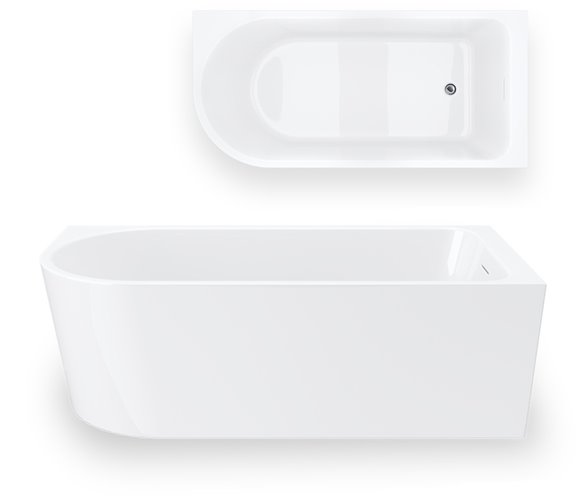 Wanna narożna przyścienna 170 cm Corsan Invelia V220 Prawa