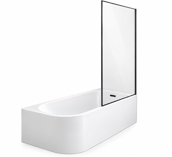 Wanna przyścienna z kabiną 160 cm prawa
