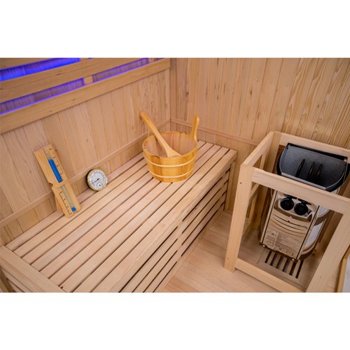 Sauna fińska 2-osobowa narożna 120x120 cm piec Harvia 3,5KW Bodo2