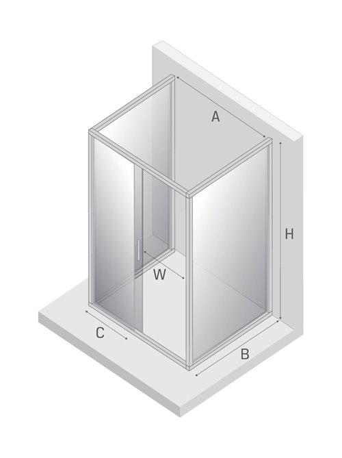 Kabina prysznicowa przyścienna 130x90 K-0574 New Corrina New Trendy