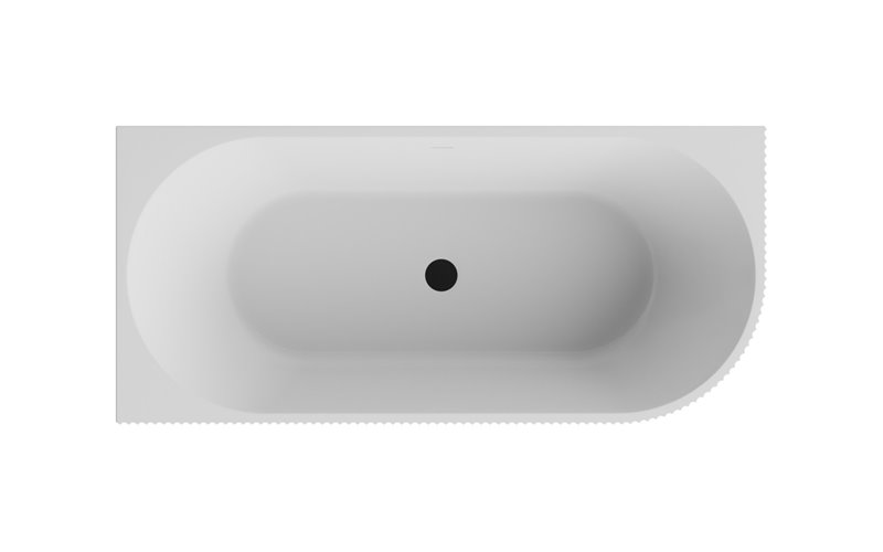 Denaya Besco B&W czarno-biała wanna wolnostojąca 150 cm lewa syfon czarny WASB-150DLB
