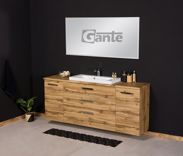 Szafka wisząca z umywalką kolor dąb naturalny 180 cm 180/39/C3 seria Fokus NE