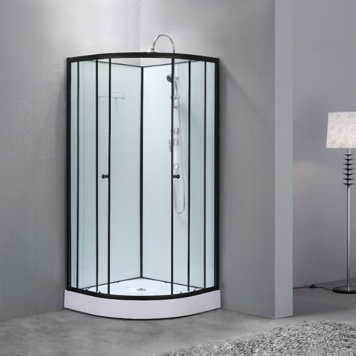 Kabina prysznicowa zabudowana na niskim brodziku półokrągła 80x80 WSH313A-80