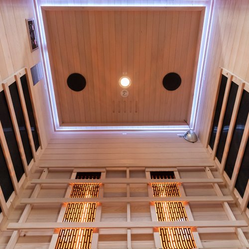 Sauna na podczerwień 3-osobowa 120x105 cm grzejniki kwarcowe i karbonowe Alta2 Infrared