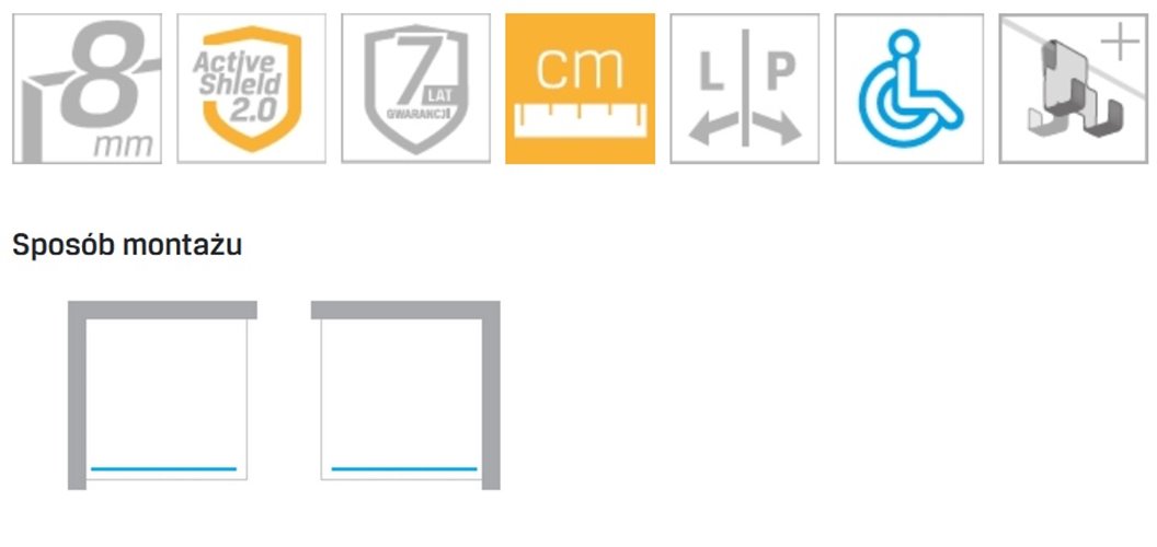 Ścianka prysznicowa czarne szprosy 100 cm EXK-0103 New Modus Black New Trendy