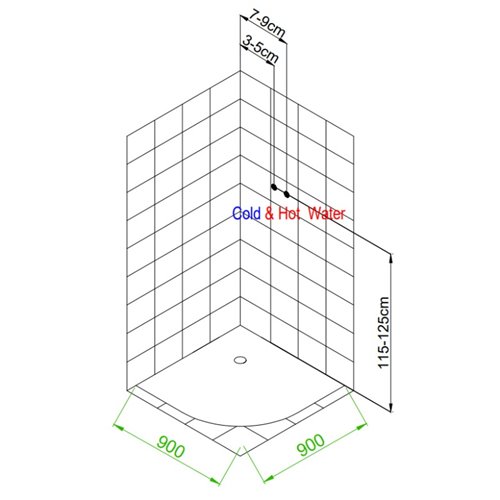 Kabina prysznicowa półokrągła zabudowana profil stal szczotkowana 90x90 Puerto zdjęcie 27