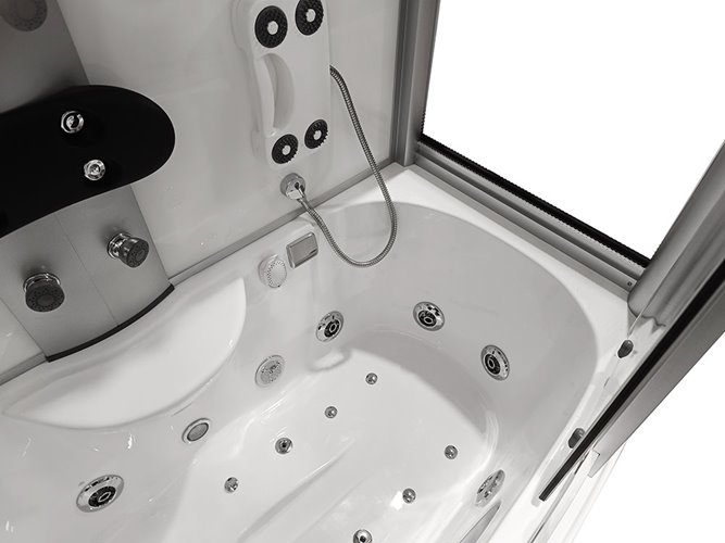 Biała Prostokątna kabino wanna z hydromasażem 165x85 cm MO-09944B-165