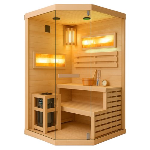 Sauna fińska 2 osobowa wysokotemperaturowa 3,5KW Harvia 120x120 cm Lark2-WD