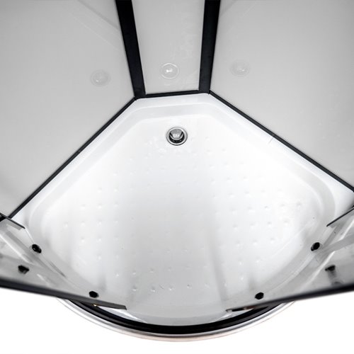 Kabina prysznicowa półokrągła zabudowana jasny środek 100x100 Clara