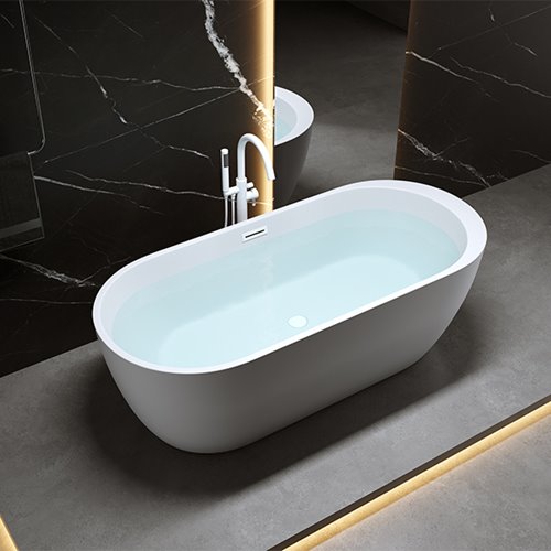 Wanna wolnostojąca biała przelew i korek biały 150 cm Porto Hydrosan