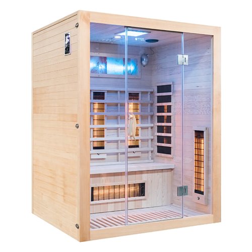 Sauna na podczerwień trzyosobowa panele sól himalajska 150X120X190CM MO-EA3R Infrared Mazur
