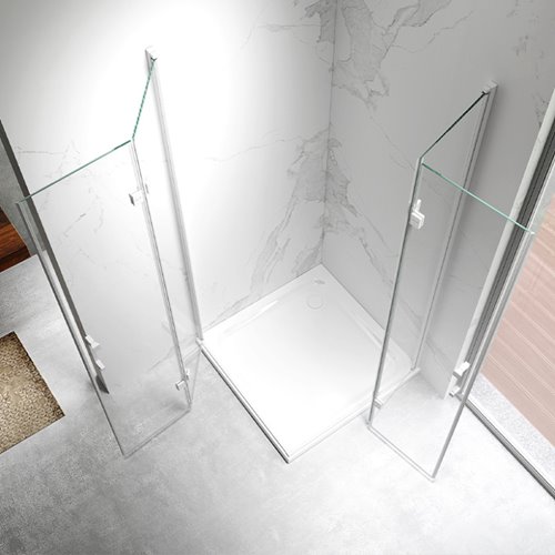 Biała kabina prysznicowa kwadratowa drzwi składane 80x80 KZ08B