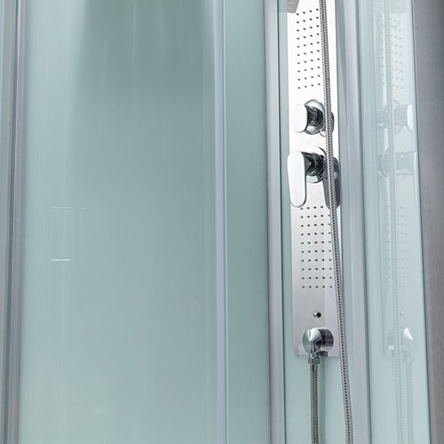 Kabina prysznicowa zabudowana kwadratowa 80x80 cm profil szczotkowany LISA