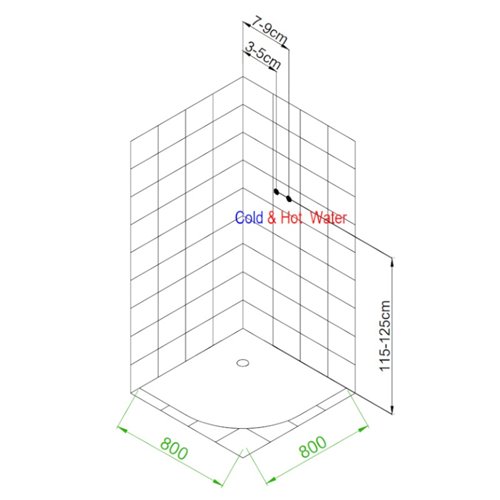 Kabina prysznicowa półokrągła zabudowana profil stal szczotkowana 80x80 Puerto zdjęcie 25
