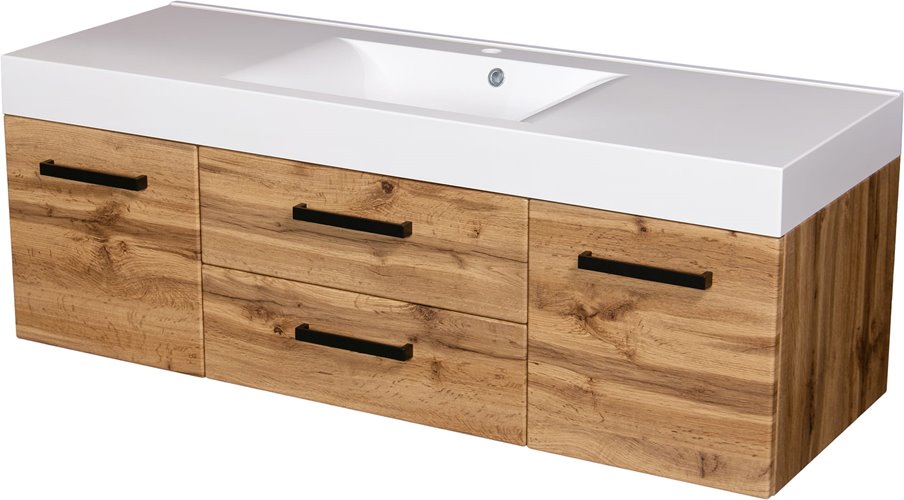 Szafka wisząca z umywalką 140 cm kolor dąb naturalny 50/2 NELA seria Fokus Loft Gante