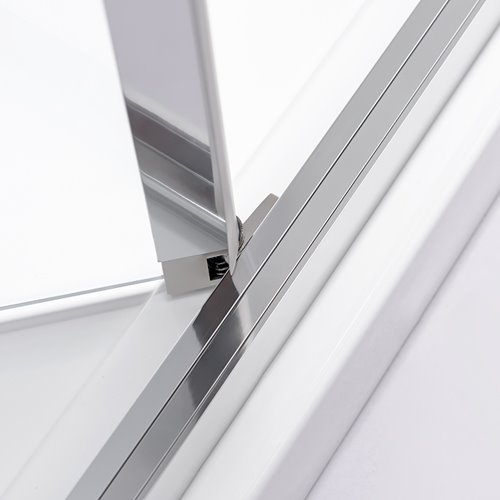 Chromowana prostokątna kabina prysznicowa Kira 90x80 drzwi rozsuwane do wewnątrz