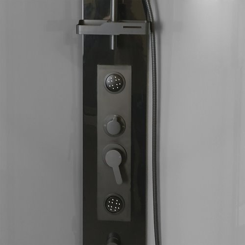 Kabina prysznicowa zabudowana z hydromasażem czarna 90x90 Wega Black Kerra