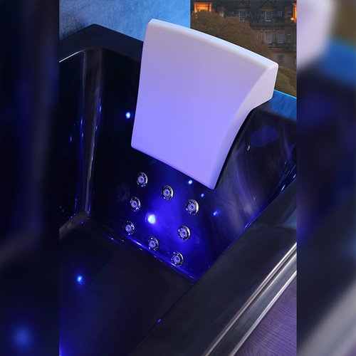 Czarna wanna z hydromasażem prostokątna 150x84 cm Iris 933C Hydrosan