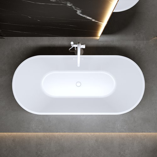 Wanna wolnostojąca biała przelew oraz korek biały 150 cm Lizbona Hydrosan