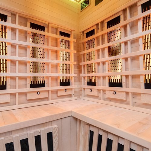 Sauna na podczerwień 3-osobowa 120x120 cm grzejniki kwarcowe i karbonowe Alta6 Infrared