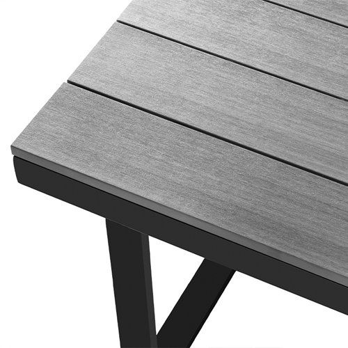 Zestaw mebli ogrodowych metalowych stół i narożnik Toba kolor czarny