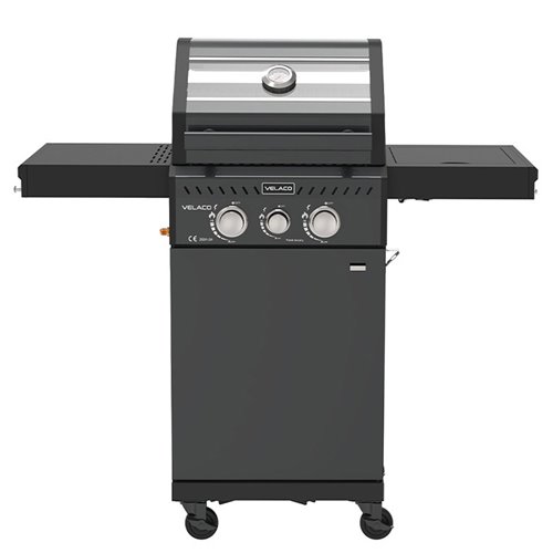 Grill gazowy ZEUS-A kolor czarny ruszt żeliwny moc 8,5 kW + pokrowiec + palnik boczny