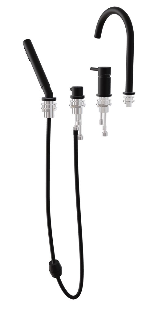 Bateria wannowa 4-otworowa czarna Illusion Besco BW-I4-CZ