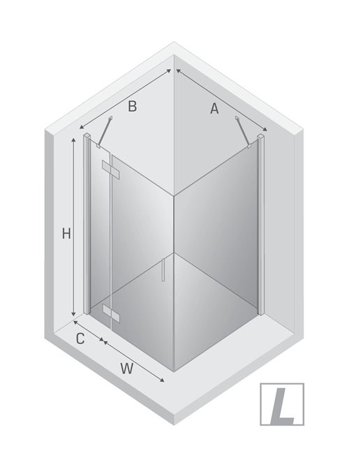 Kabina prysznicowa 90x100 lewa D-0113A/D-0085B New Renoma New Trendy
