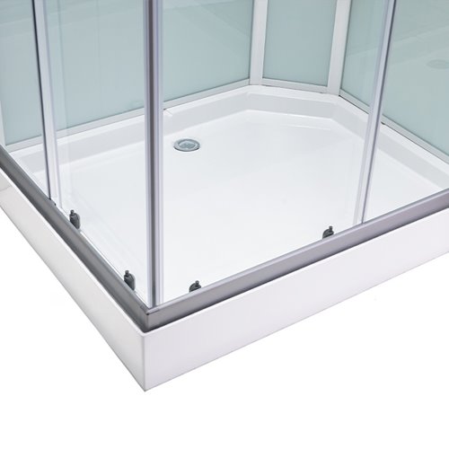 Kabina prysznicowa zabudowana prostokątna profil szczotkowany 100x80 Alma Lewa