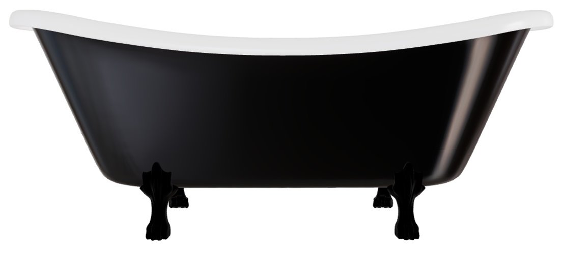 Wanna wolnostojąca czarno-biała 190 cm czarne łapy Amelia B&W Besco WKA-190+BWB