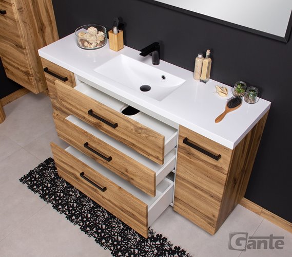 Szafka wisząca z umywalką 140 cm kolor dąb naturalny 39/3 seria Fokus Loft Gante