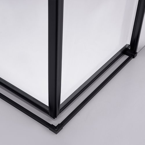 Czarna kabina prysznicowa kwadratowa Super Slim Nova 80x80 drzwi rozsuwane