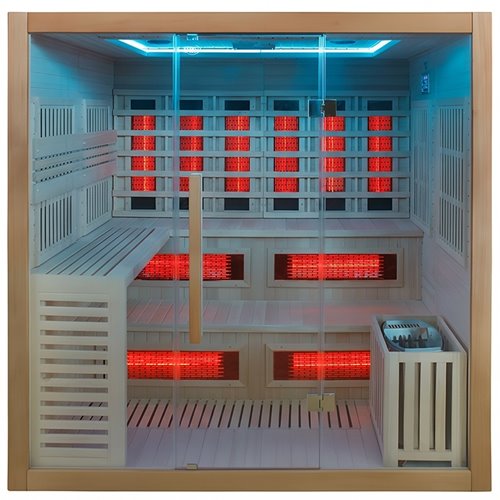 Sauna Combo na podczerwień + fińska 6-osobowa 200x160 cm Helsi2 8KW