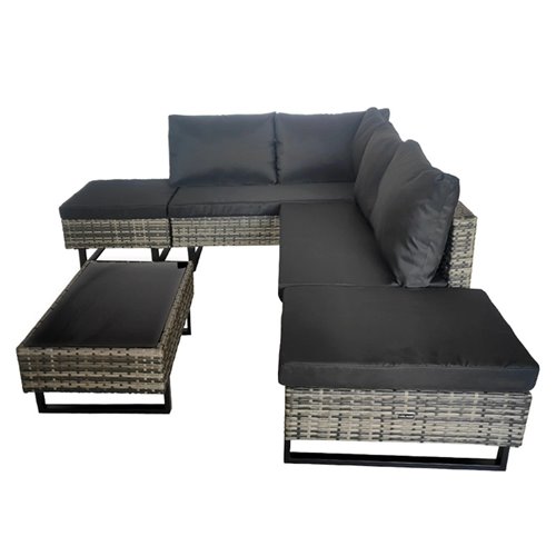 Zestaw mebli ogrodowych z technorattanu narożnik tarasowy Lime szary