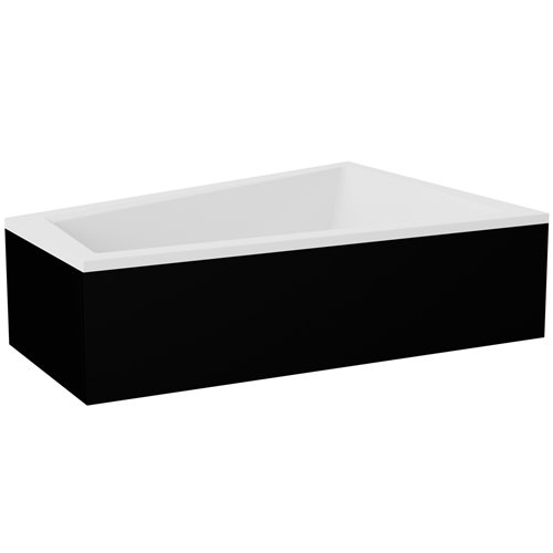 Wanna asymetryczna czarno-biała z obudową Intima Duo Besco prawa 180x125 cm