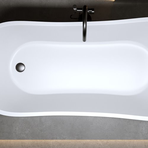 Wanna wolnostojąca czarny przelew oraz korek 170 cm Forte Hydrosan