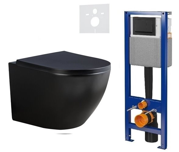 Zestaw podtynkowy stelaż CERSANIT MITO 40 MECH + PEAK-MTB-RIM-02 + przycisk ENTER II czarny mat