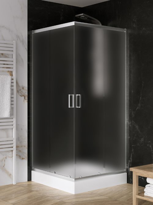 Kabina prysznicowa z brodzikiem kwadratowa 80x80 szkło satyna ZS-0015 Suvia New Trendy