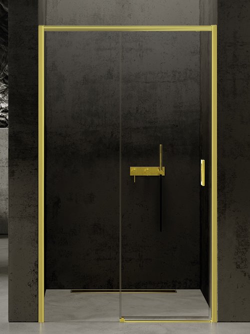 Drzwi prysznicowe rozsuwane lewe kolor złoty 110 cm D-0422A Prime New Trendy Light Gold