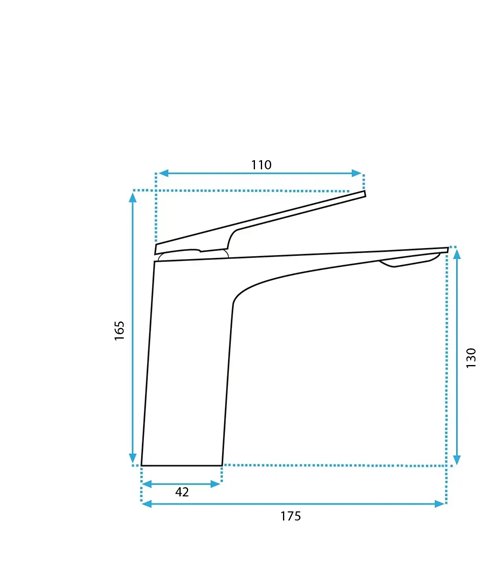 Chromowana bateria umywalkowa niska Avalon Rea