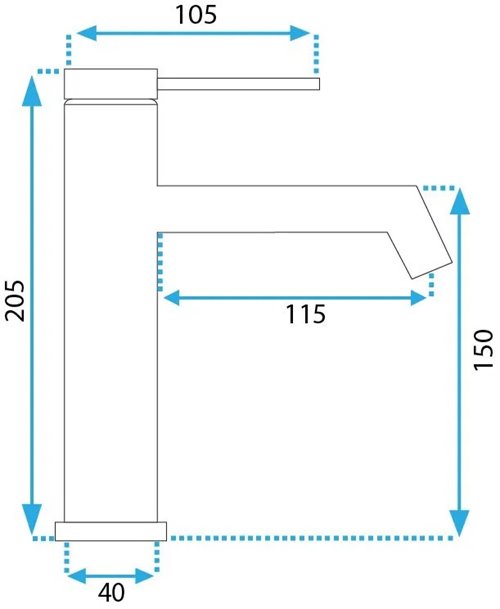Inox bateria umywalkowa niska Foss Rea
