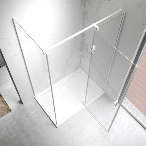 Biała kabina prysznicowa prostokątna drzwi uchylne 110x90 KZ03B