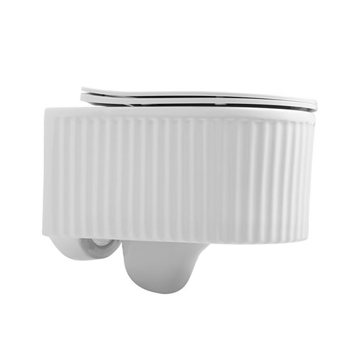 Biała ryflowana miska wc wisząca Rimless 4.0 LUMA-WH-RIM-03 Hydrosan