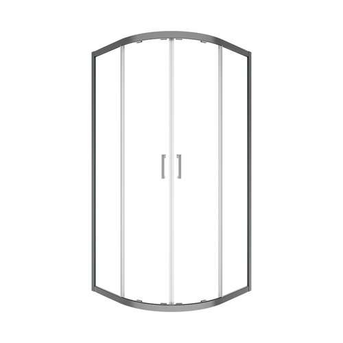 Stal szczotkowana kabina prysznicowa półokrągła szkło przeźroczyste 90x90 cm Modern Besco MPGM-90-190C