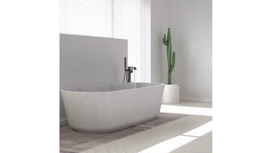 Czarna matowa bateria wannowa wolnostojąca Carat Rea