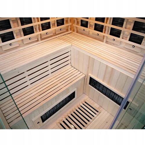 Sauna na podczerwień 6-osobowa 180x180 cm grzejniki kwarcowe i karbonowe Alta7 Infrared