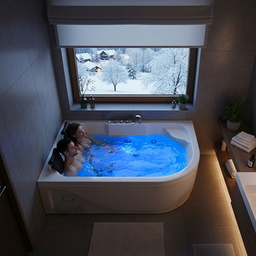 Wanna z hydromasażem asymetryczna Carmen 631 P 180x120