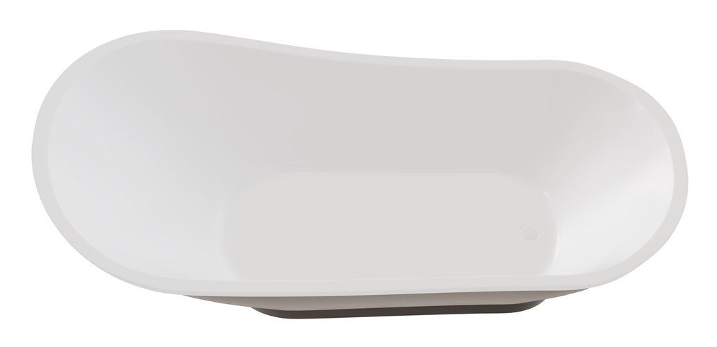 Czarno-biała wanna wolnostojąca 150 cm syfon klik-klak biały Gloria Besco