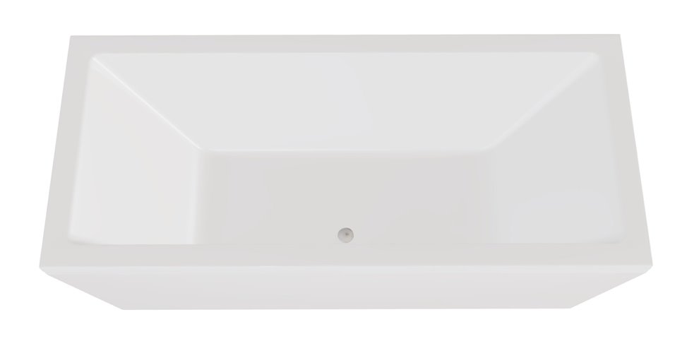 Wanna wolnostojąca prostokątna syfon chrom Vera 180 Besco WKV-180-WO